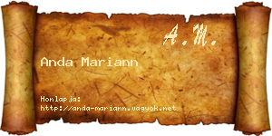 Anda Mariann névjegykártya